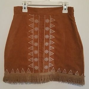 Faux suede skirt